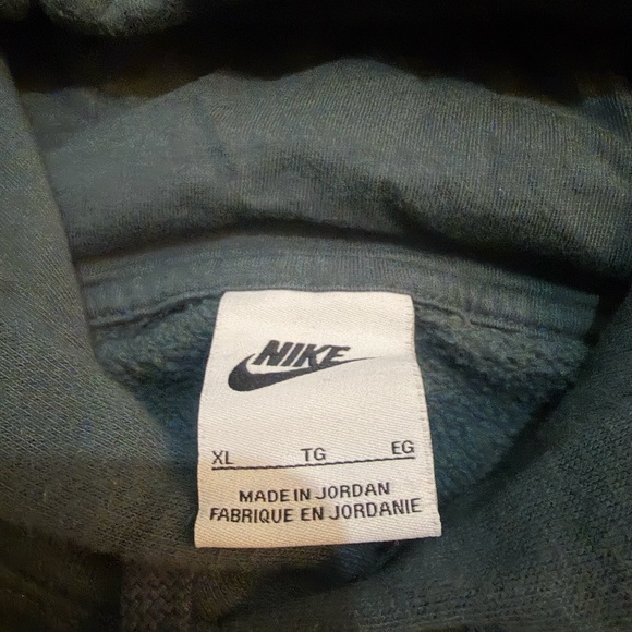 Nike Dark Green Pullover Hoodie with White Logo - Picture 2 of 2